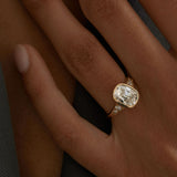 2.65 CT Antique Cushion Bezel Pavé Lab Grown Diamond Engagement Ring
