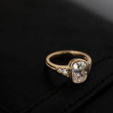 2.65 CT Antique Cushion Bezel Pavé Lab Grown Diamond Engagement Ring