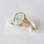 2.65 CT Antique Cushion Bezel Pavé Lab Grown Diamond Engagement Ring
