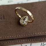 4 CT Pear Champagne Cut Lab Grown Diamond Engagement Ring