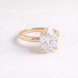 Hailey Bieber – Inspired 8 Carat Oval Cut Hidden Halo Lab Grown Diamond Engagement Ring