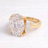 Serena Williams – Inspired 8 Carat Oval Cut Three Stone Lab Grown Diamond Engagement Ring