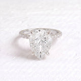 Adele – Inspired 8 Carat Pear Cut Pave Lab Grown Diamond Engagement Ring
