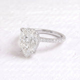 Adele – Inspired 8 Carat Pear Cut Pave Lab Grown Diamond Engagement Ring