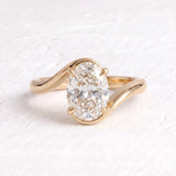 3.0 CT Oval Cut Lab Grown Diamond Bypass Engagement Ring