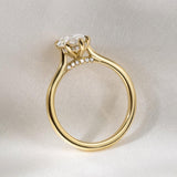 Marquise Lab Grown Diamond Hidden Halo Style Engagement Ring
