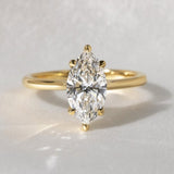 Marquise Lab Grown Diamond Hidden Halo Style Engagement Ring