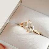 1.5 CT Pear Shaped Toi Et Moi Lab Grown Diamond Engagement Ring