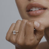 2 CT Emerald Shaped Solitaire Lab Grown Diamond Engagement Ring