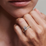 2 CT Emerald Shaped Solitaire Lab Grown Diamond Engagement Ring