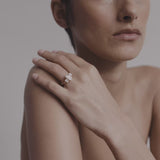 1.5 CT Oval Shaped Three Stone Lab Grown Diamond Engagement Ring