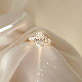 1.5 CT Oval Shaped Three Stone Lab Grown Diamond Engagement Ring