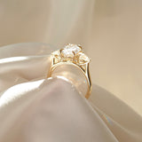 1.5 CT Oval Shaped Three Stone Lab Grown Diamond Engagement Ring
