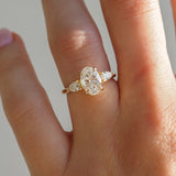 1.5 CT Oval Shaped Three Stone Lab Grown Diamond Engagement Ring