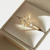 1.5 CT Oval Shaped Three Stone Lab Grown Diamond Engagement Ring