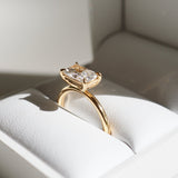1 CT East West Radiant Shaped Solitaire Lab Grown Diamond Engagement Ring