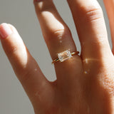 1 CT East West Emerald Shaped Solitaire Lab Grown Diamond Engagement Ring