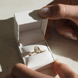 1 CT Oval Shaped Bezel Lab Grown Diamond Engagement Ring