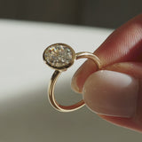 1 CT Oval Shaped Bezel Lab Grown Diamond Engagement Ring