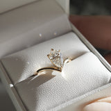 1.5 CT Pear Shaped Solitaire Lab Grown Diamond Engagement Ring