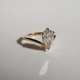 1.5 CT Pear Shaped Solitaire Lab Grown Diamond Engagement Ring