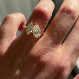 3.35 CT Pear & Marquise Shaped Toi Et Moi Lab Grown Diamond Engagement Ring