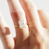 3.2 CT Radiant Shaped Solitaire Lab Grown Diamond Engagement Ring