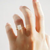 3.2 CT Radiant Shaped Solitaire Lab Grown Diamond Engagement Ring