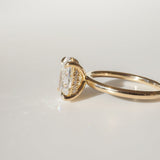 2.1 CT Oval Shaped Hidden Halo Lab Grown Diamond Engagement Ring