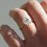 2.1 CT Oval Shaped Hidden Halo Lab Grown Diamond Engagement Ring