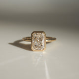 2.5 CT Radiant Shaped Bezel Lab Grown Diamond Engagement Ring