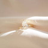 1 CT Pear Shaped Solitaire Lab Grown Diamond Engagement Ring