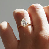 1 CT Pear Shaped Solitaire Lab Grown Diamond Engagement Ring
