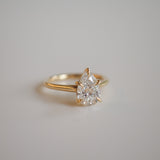 1 CT Pear Shaped Solitaire Lab Grown Diamond Engagement Ring