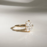 2 CT Elongated Cushion Shaped Solitaire Lab Grown Diamond Engagement Ring