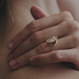 4.10 CT Pear Shaped Solitaire Lab Grown Diamond Engagement Ring