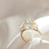 2.5 CT Oval Shaped Three Stone Lab Grown Diamond Engagement Ring