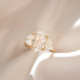 2.5 CT Oval Shaped Three Stone Lab Grown Diamond Engagement Ring