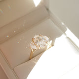 2.5 CT Oval Shaped Three Stone Lab Grown Diamond Engagement Ring