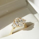 2.5 CT Oval Shaped Three Stone Lab Grown Diamond Engagement Ring
