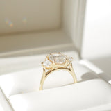 2.5 CT Oval Shaped Three Stone Lab Grown Diamond Engagement Ring