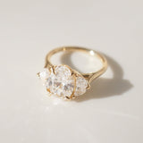 2.5 CT Oval Shaped Three Stone Lab Grown Diamond Engagement Ring