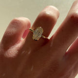 2.02 CT Oval Shaped Half Bezel Lab Grown Diamond Engagement Ring