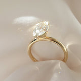 2.02 CT Oval Shaped Half Bezel Lab Grown Diamond Engagement Ring