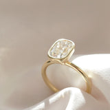2.09 CT Elongated Cushion Shaped Bezel Lab Grown Diamond Engagement Ring