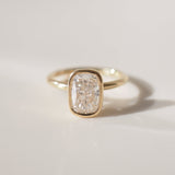 2.09 CT Elongated Cushion Shaped Bezel Lab Grown Diamond Engagement Ring