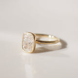 2.09 CT Elongated Cushion Shaped Bezel Lab Grown Diamond Engagement Ring