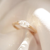 0.60 CT East West Marquise Shaped Solitaire Lab Grown Diamond Engagement Ring