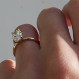 2.05 CT Oval Shaped Solitaire Lab Grown Diamond Engagement Ring