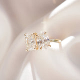 3.43 TCW Radiant & Oval Shaped Toi Et Moi Lab Grown Diamond Engagement Ring